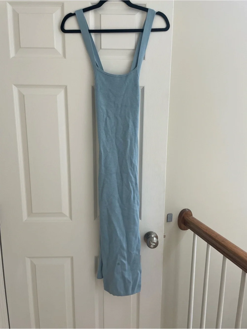 Abercrombie & Fitch Light Blue Ribbed Maxi Tank Dress